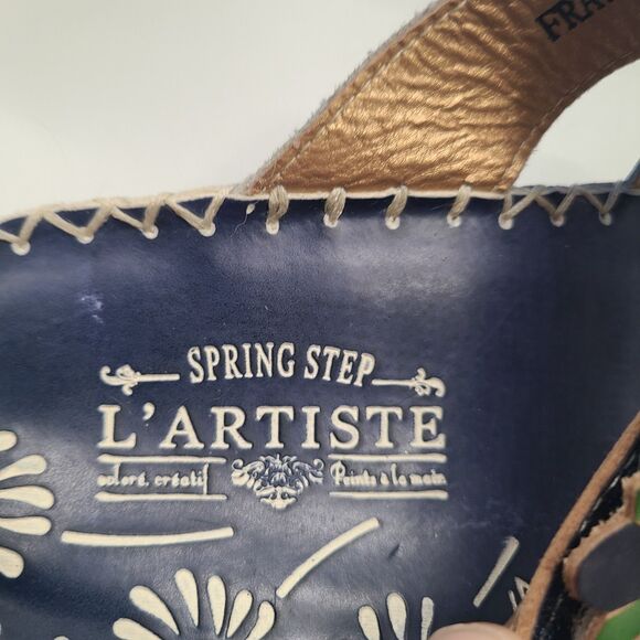 L'Artiste SPRING STEP Shoes Size 9 / 40 Charlotte Wedge Heel Sandals Sun Flower - Picture 6 of 9